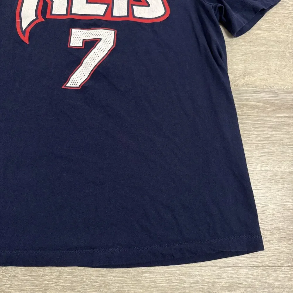 Kevin Durant Shirt Brooklyn Nets Nike Men's Blue Medium NBA #7 100% Cotton Tee